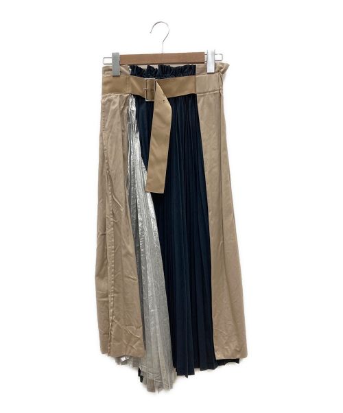 ELENDEEK（エレンディーク）ELENDEEK (エレンディーク) プリーツスカート ネイビー×ベージュ サイズ:1の古着・服飾アイテム