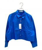 fredy emueフレディエミュ）の古着「カットオフデザインクロップド丈シャツ」｜ブルー
