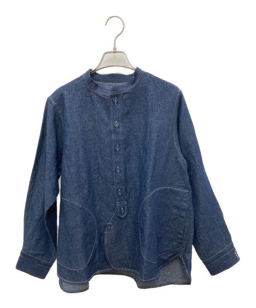 nop de nod（ノップドゥノッド）nop de nod (ノップドゥノッド) スタンドカラーポケットジャケットシャツ インディゴ サイズ:M 未使用品の古着・服飾アイテム