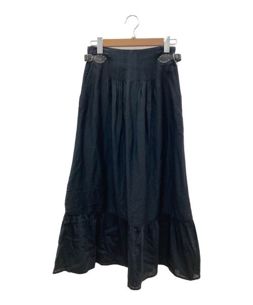 PONTI（ポンティ）PONTI (ポンティ) シルク混スカート ブラック サイズ:1の古着・服飾アイテム