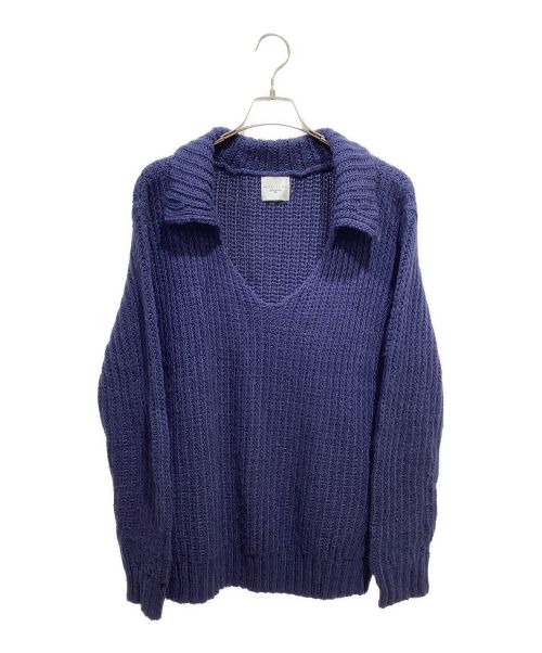 efiLevol（エフィレボル）efiLevol (エフィレボル) TAICHI MUKAI Skipper polo knit ネイビーの古着・服飾アイテム