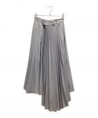 LE CIEL BLEUルシェルブルー）の古着「Asymmetric Pleated Skirt」｜グレー