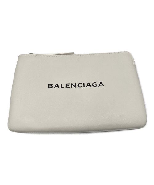 BALENCIAGA（バレンシアガ）BALENCIAGA (バレンシアガ) クラッチレザーポーチ ホワイト サイズ:-の古着・服飾アイテム