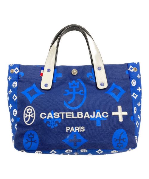 CASTELBAJAC（カステルバジャック）CASTELBAJAC (カステルバジャック) キャンバストートバッグ ブルーの古着・服飾アイテム