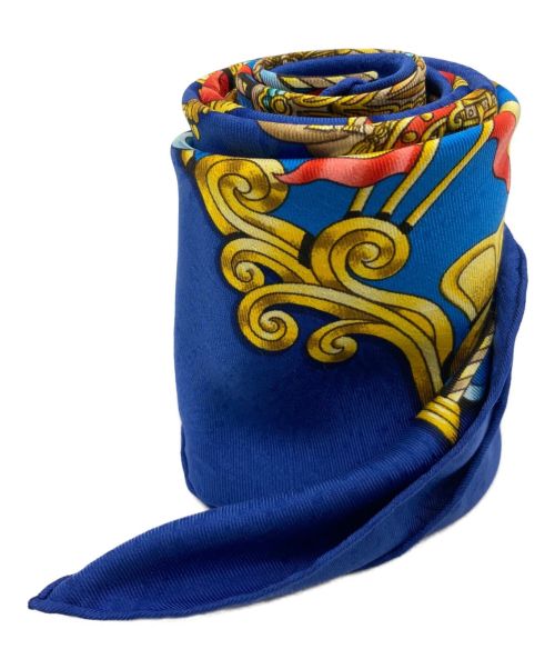 HERMES（エルメス）HERMES (エルメス) 大判シルクスカーフ ブルーの古着・服飾アイテム
