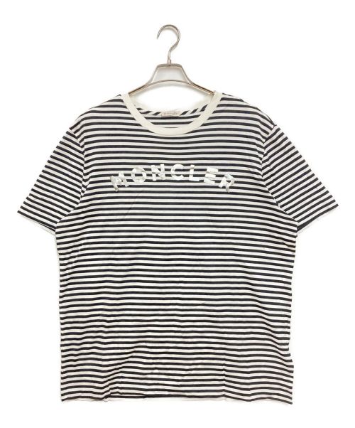 MONCLER（モンクレール）MONCLER (モンクレール) ボーダーTシャツ ホワイト×ブラック サイズ:XLの古着・服飾アイテム