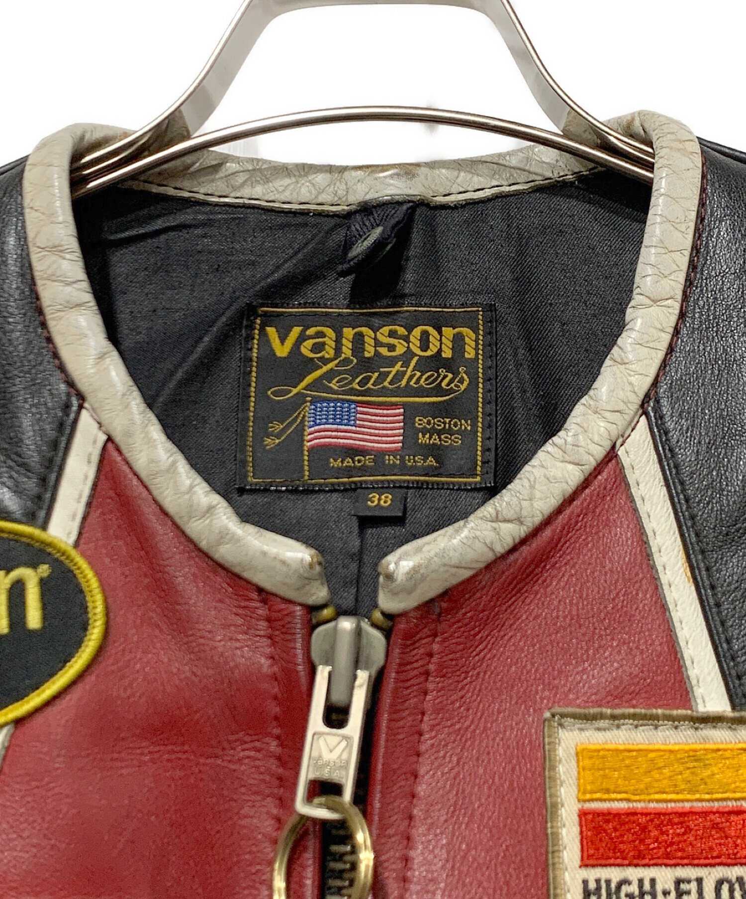 VANSON (バンソン) ライダースジャケット ブラック サイズ:38サイズ