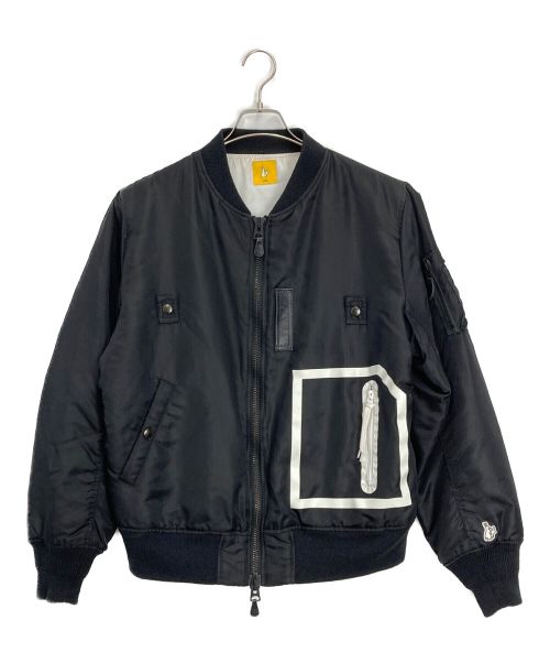 FR2（ファッキングラビッツ）FR2 (エフアールツー) MA-1ジャケット ブラック×ホワイト サイズ:Mの古着・服飾アイテム