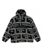 FR2ファッキングラビッツ）の古着「Smoking kills Logo Boa Anorak Jacket」｜ブラック×ホワイト