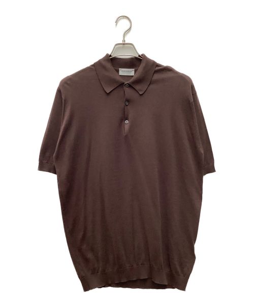 JOHN SMEDLEY（ジョンスメドレー）JOHN SMEDLEY (ジョンスメドレー) ニットポロシャツ ブラウン サイズ:Lの古着・服飾アイテム