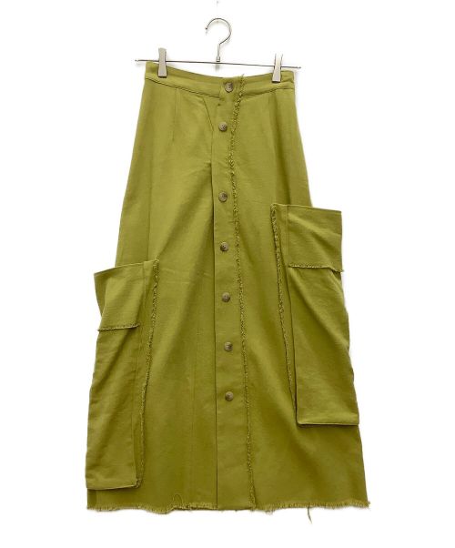 Ameri（アメリ）Ameri (アメリ) 20SS VINTAGE LIKE COTTON SKIRT 黄緑 サイズ:Sの古着・服飾アイテム