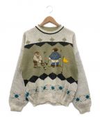 ICELANDアイスランド）の古着「レトロ刺繍セーター」｜アイボリー