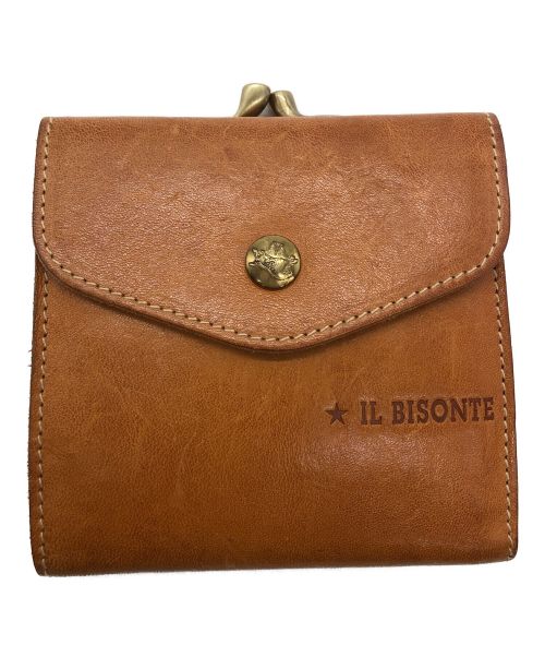 IL BISONTE（イル ビゾンテ）IL BISONTE (イル ビゾンテ) 3つ折りがま口財布 キャメルの古着・服飾アイテム