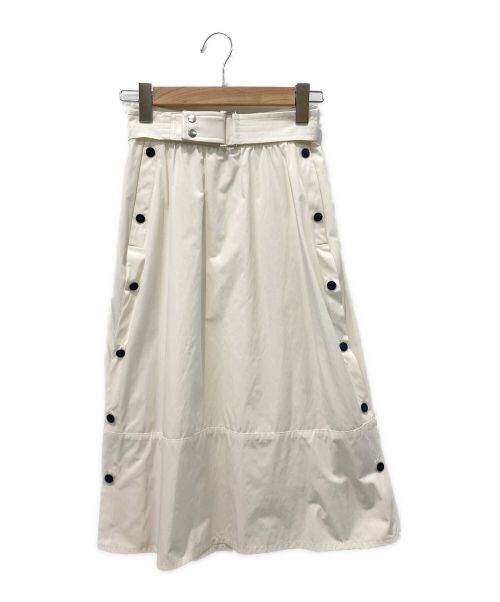Snidel（スナイデル）Snidel (スナイデル) サイドボタンタフタスカート ホワイト サイズ:Fの古着・服飾アイテム