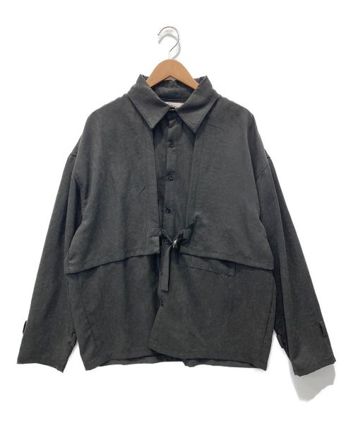 UNSELDs（アンセルズ）UNSELDs (アンセルズ) トレンチレイヤードL/Sシャツ ブラック サイズ:Lの古着・服飾アイテム