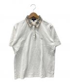 BURBERRY LONDONバーバリー ロンドン）の古着「襟切替ポロシャツ」｜ホワイト×ブラウン