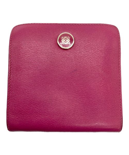 LOEWE（ロエベ）LOEWE (ロエベ) 2つ折り財布 アナグラムボタン ピンクの古着・服飾アイテム