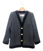 Yves Saint Laurentイヴサンローラン）の古着「ベロア切替ウールジャケット」｜ブラック