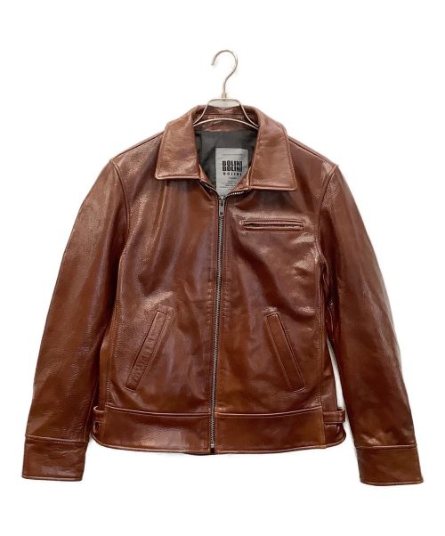 BOLINI（ボリーニ）BOLINI (ボリーニ) レザーライダースジャケット ブラウン サイズ:Lの古着・服飾アイテム