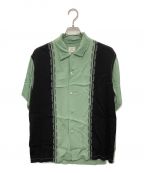 FILL THE BILLフィルザビル）の古着「半袖シャツ」｜グリーン×ブラック