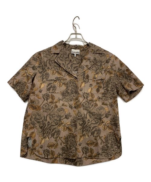 GANNI（ガニー）Ganni (ガニー) オープンカラーシャツ ブラウン サイズ:XSの古着・服飾アイテム