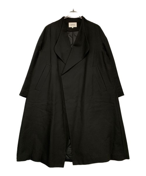 ENFOLD（エンフォルド）ENFOLD (エンフォルド) COダブルクロスノーカラーコート ブラック サイズ:SIZE38の古着・服飾アイテム