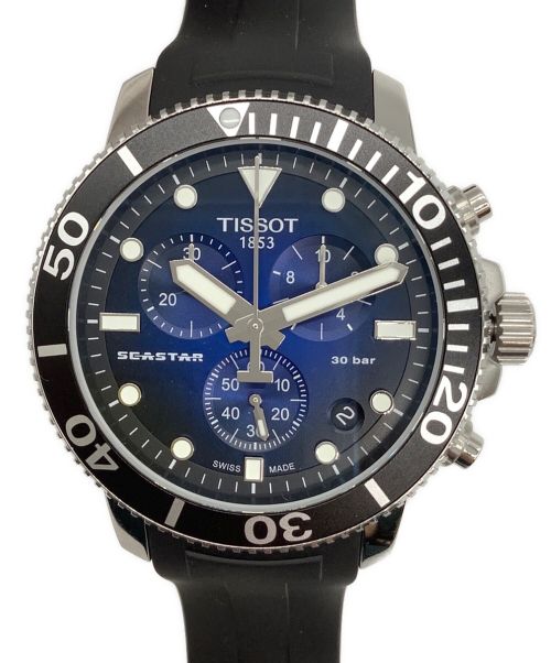 TISSOT（ティソ）TISSOT (ティソ) 腕時計 ブラック×ブルーの古着・服飾アイテム