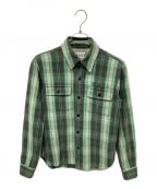 WACKO MARIAワコマリア）の古着「チェックコットンシャツ」｜ブラック×グリーン