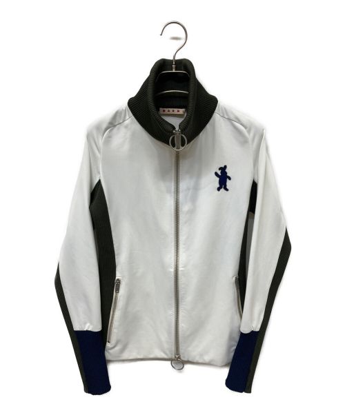 MARNI（マルニ）MARNI (マルニ) ハイネックトラックジャケット ホワイト×グリーン サイズ:38の古着・服飾アイテム