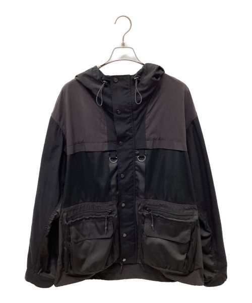MAISON SPECIAL（メゾンスペシャル）MAISON SPECIAL (メゾンスペシャル) 配色デザインフーデッドジャケット ブラック サイズ:Lの古着・服飾アイテム