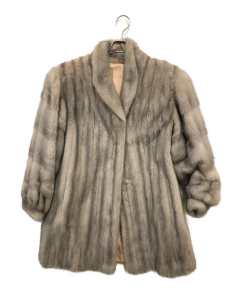 SAGA MINK（サガミンク）SAGA MINK (サガミンク) 毛皮ハーフコート グレー サイズ:Fの古着・服飾アイテム