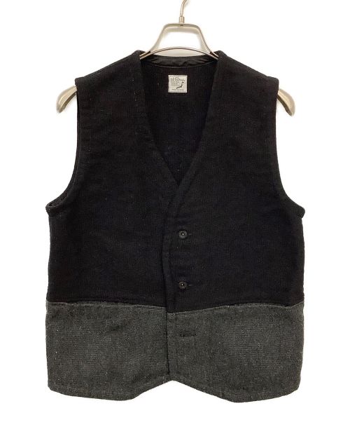 orSlow（オアスロウ）orSlow (オアスロウ) ウールベスト ブラック×グレー サイズ:2の古着・服飾アイテム