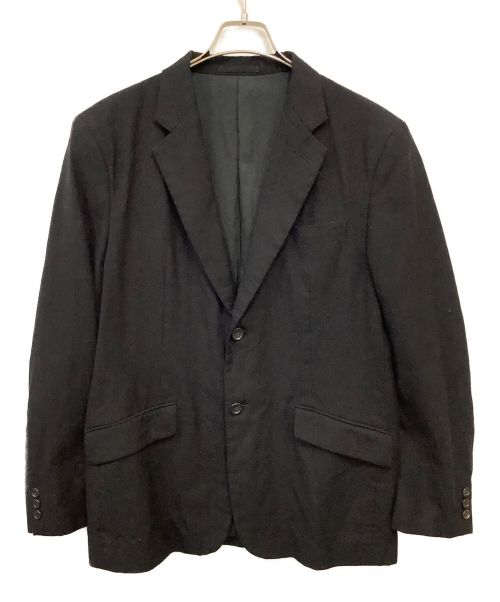COMME des GARCONS HOMME（コムデギャルソン オム）COMME des GARCONS HOMME (コムデギャルソン オム) 綿ウールサージ製品加工 2Bジャケット ブラック サイズ:Mの古着・服飾アイテム