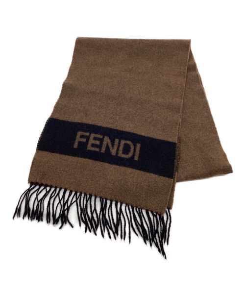 FENDI（フェンディ）FENDI (フェンディ) ウールマフラー ブラウンの古着・服飾アイテム