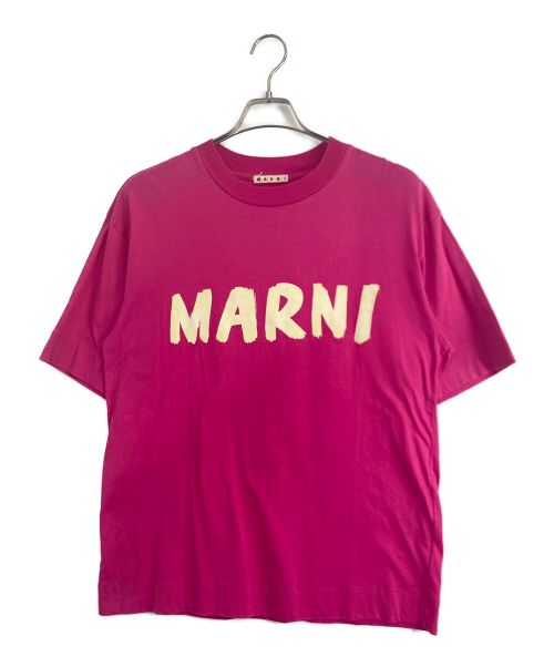 MARNI（マルニ）MARNI (マルニ) 手書き風ロゴTシャツ ショッキングピンク サイズ:40の古着・服飾アイテム