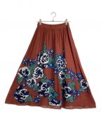 GRACE CONTINENTALグレースコンチネンタル）の古着「刺繍スカート」｜ブラウン