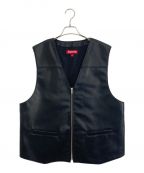 SUPREMEシュプリーム）の古着「Supreme Toy Machine Faux Leather Vest」｜ブラック