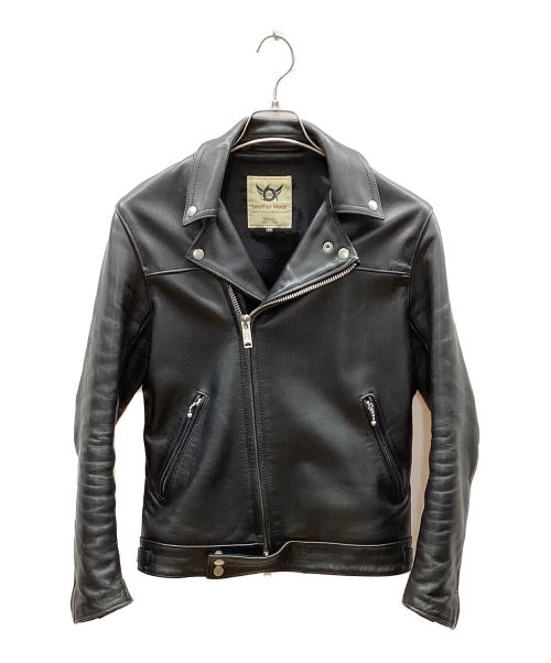 666（666）666 (666) LJM-8 フロントフラップ ライダースジャケット ブラック サイズ:Sの古着・服飾アイテム