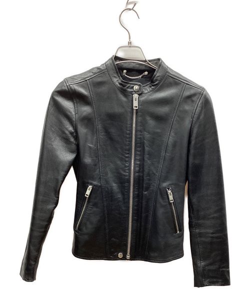 DIESEL（ディーゼル）DIESEL (ディーゼル) ラムレザージャケット ブラック サイズ:Sの古着・服飾アイテム