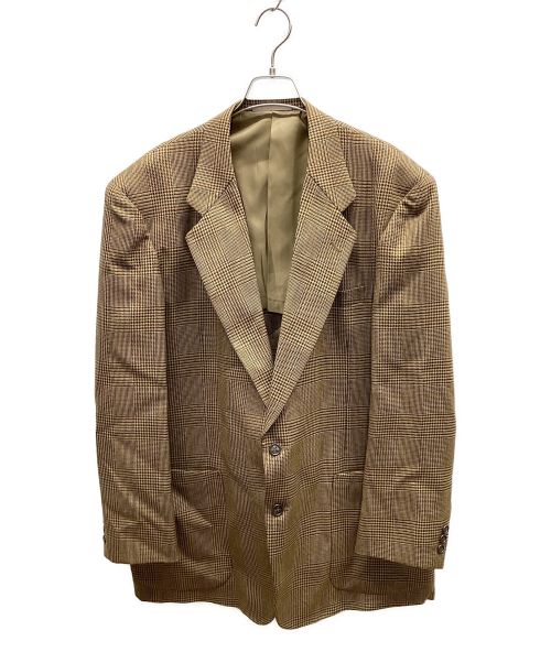 DORMEUIL（ドーメル）DORMEUIL (ドーメル) チェックテーラードジャケット ベージュ サイズ:3Lの古着・服飾アイテム