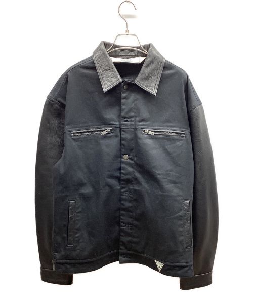 GUESS（ゲス）GUESS (ゲス) レザー切替ジャケット ブラック サイズ:XLの古着・服飾アイテム