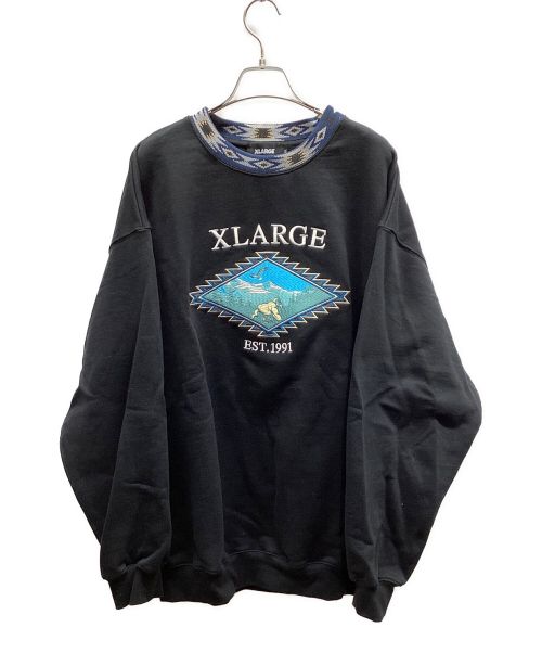 X-LARGE（エクストララージ）X-LARGE (エクストララージ) エンブロイダースーベニアクルーネックスウェット ブラック サイズ:XLの古着・服飾アイテム