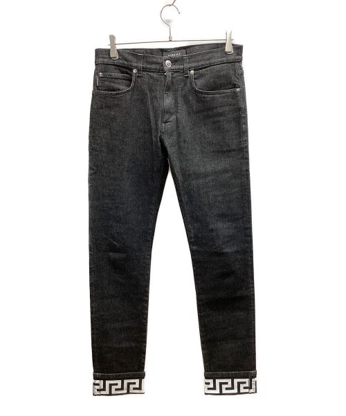 VERSACE（ヴェルサーチ）VERSACE (ヴェルサーチェ) Greca Denim Jeans ブラック サイズ:Mの古着・服飾アイテム