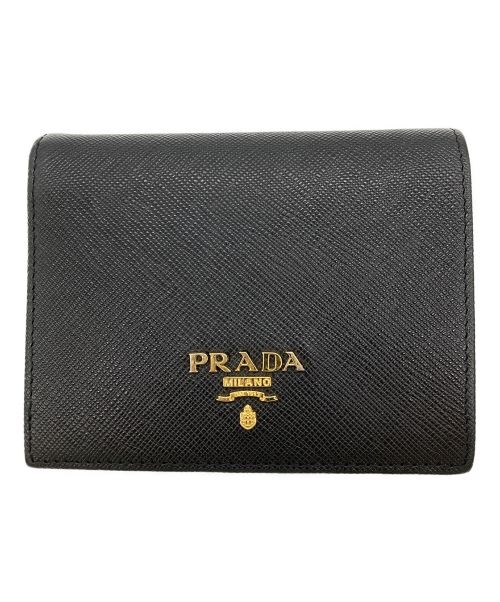 PRADA（プラダ）PRADA (プラダ) サフィアーノレザー 財布 ブラックの古着・服飾アイテム