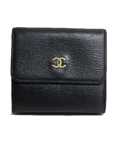 CHANEL（シャネル）CHANEL (シャネル) 2つ折り財布 ブラック サイズ:- 7292072の古着・服飾アイテム