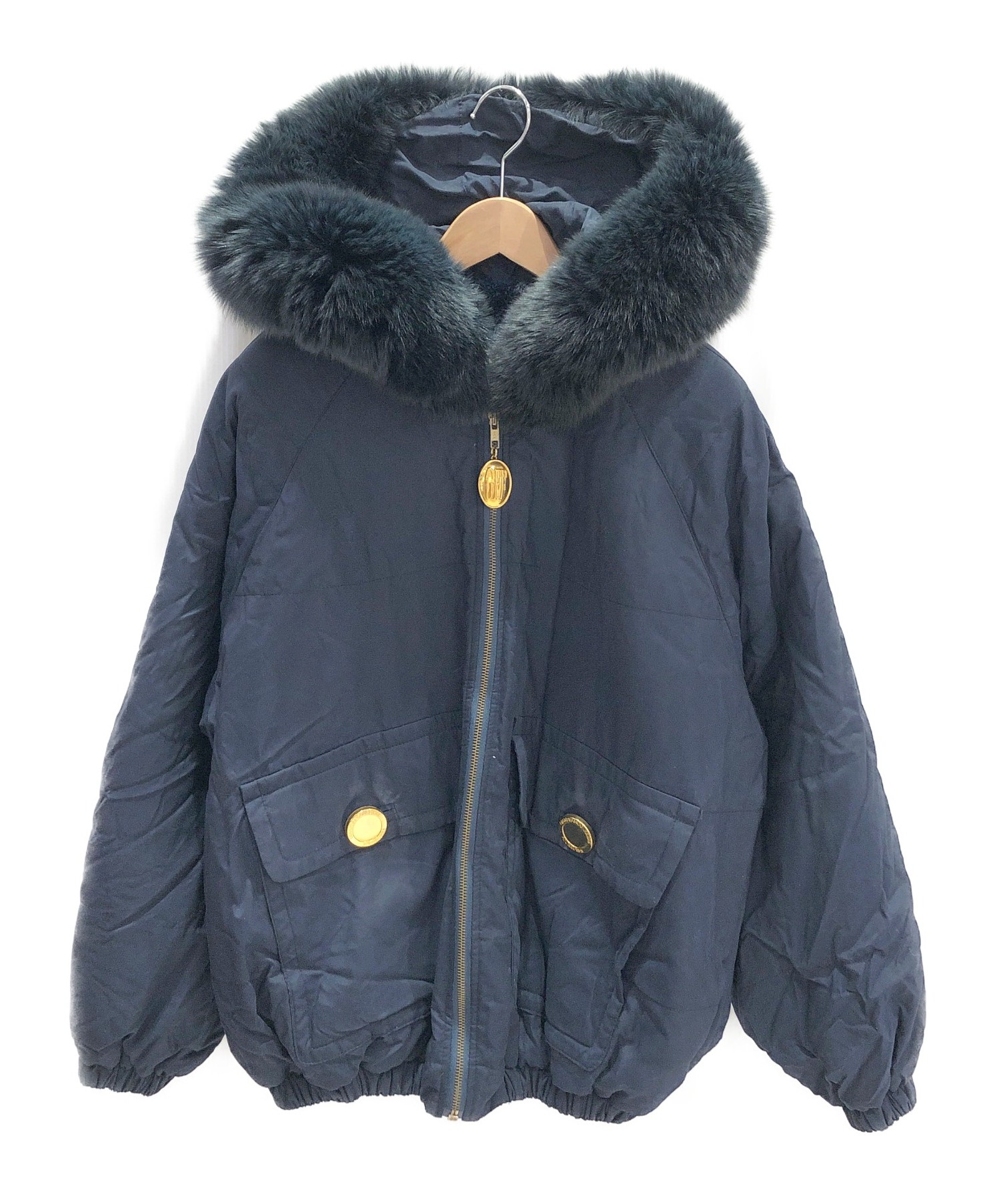中古 古着通販 Gianfranco Ferre Per Foxey ジャンフランコフェレ フォクシー ファーブルゾン ネイビー サイズ ブランド 古着通販 トレファク公式 Trefac Fashion