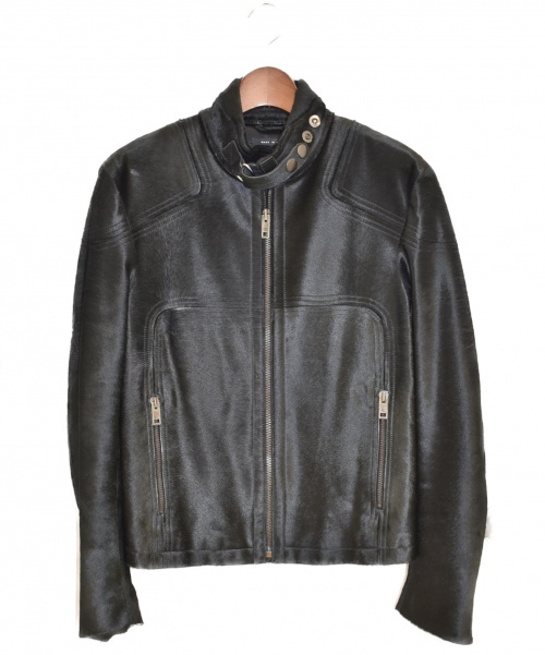 GUCCI（グッチ）GUCCI (グッチ) ハラコライダースジャケット ブラック サイズ:48 ハラコの古着・服飾アイテム