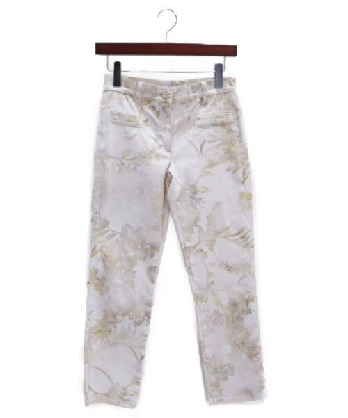 CHANEL（シャネル）CHANEL (シャネル) ボタニカル柄パンツ ホワイト サイズ:34の古着・服飾アイテム