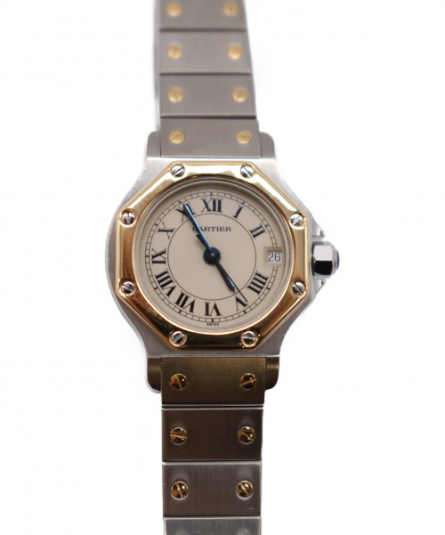 Cartier（カルティエ）Cartier (カルティエ) サントスオクタゴン/クォーツ腕時計 ステンレススチール×イエローゴールドの古着・服飾アイテム