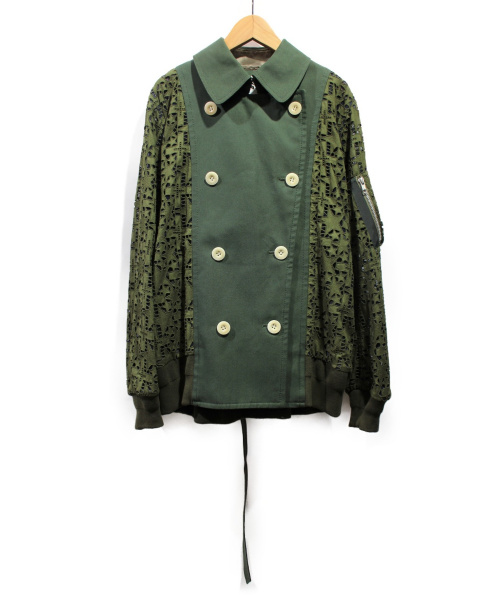 sacai（サカイ）sacai (サカイ) カットワークジャケット オリーブ サイズ:3の古着・服飾アイテム